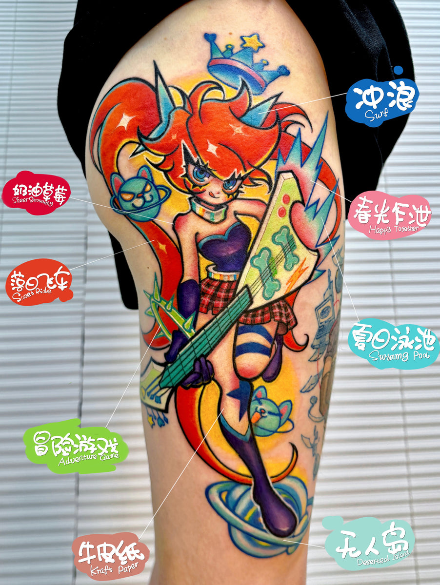 Meow Meow Cartoon Set | Signature Tattoo Ink Colors @ffpmiao